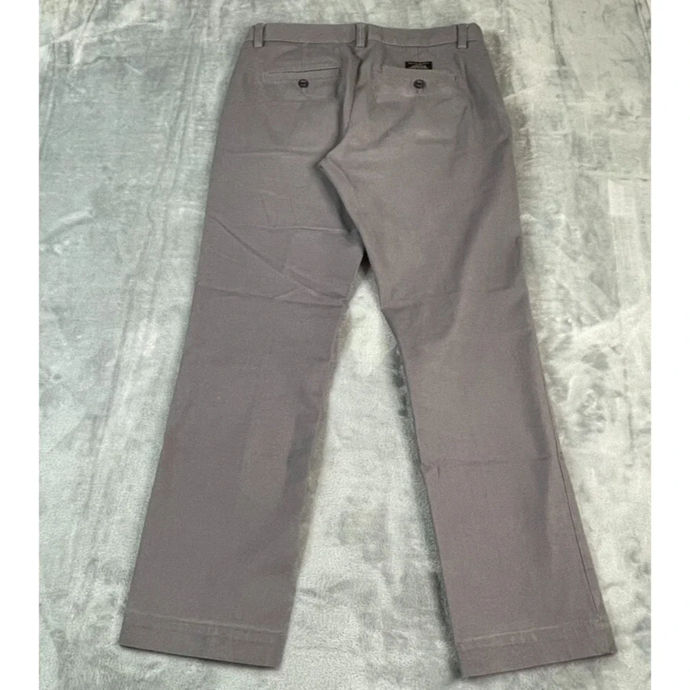 Banana Republic Aiden Chino Pant 31x29 Light Gray MicroPrint Cotton Stretch-READ